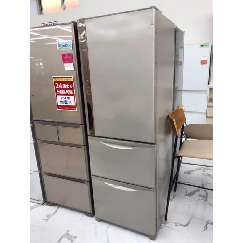 R-K38JV 日立ノンフロン 3ドア 冷凍冷蔵庫 375L 2019年製 - 冷蔵庫